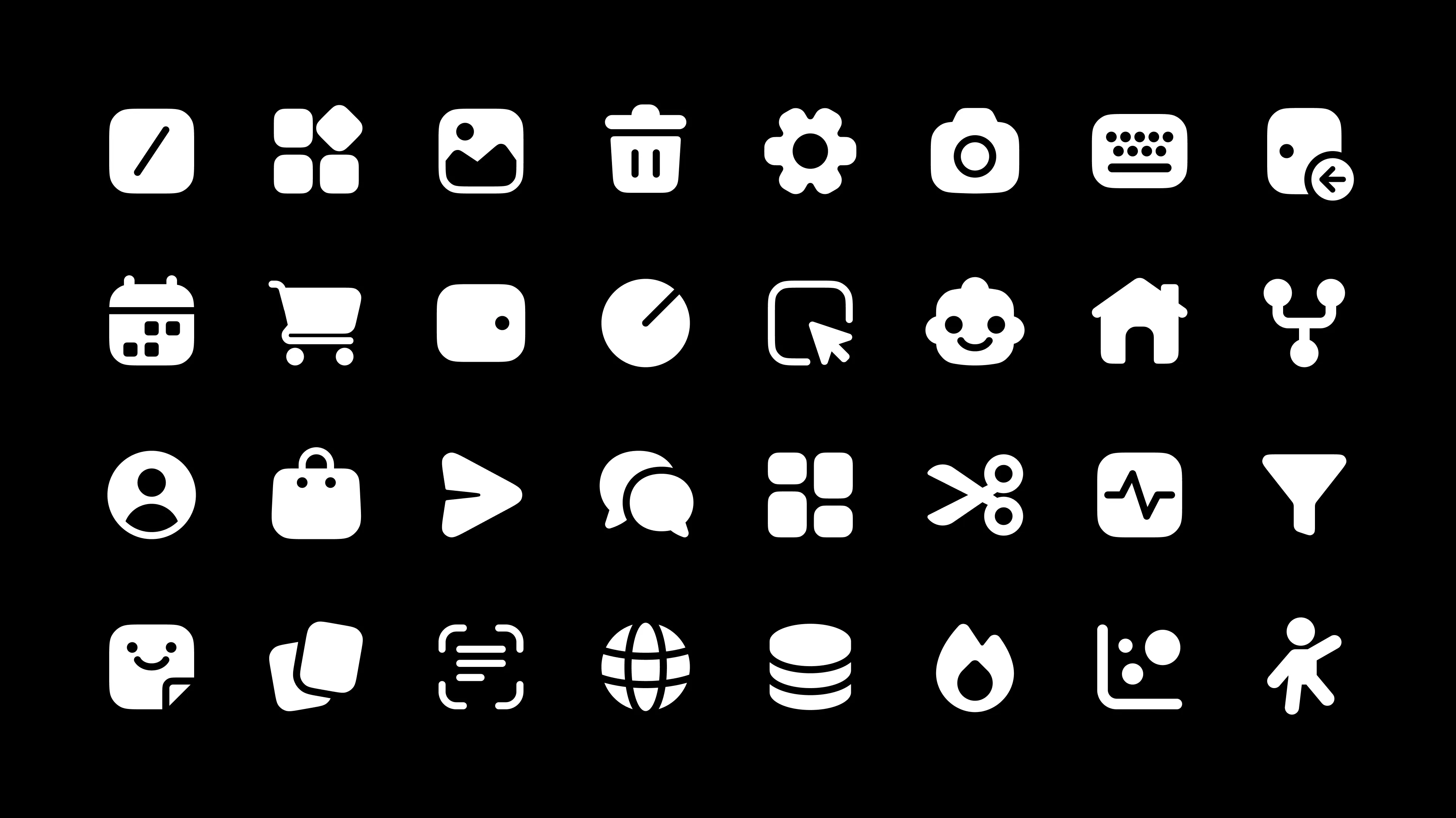 Preview of symbols from a legacy icon set.