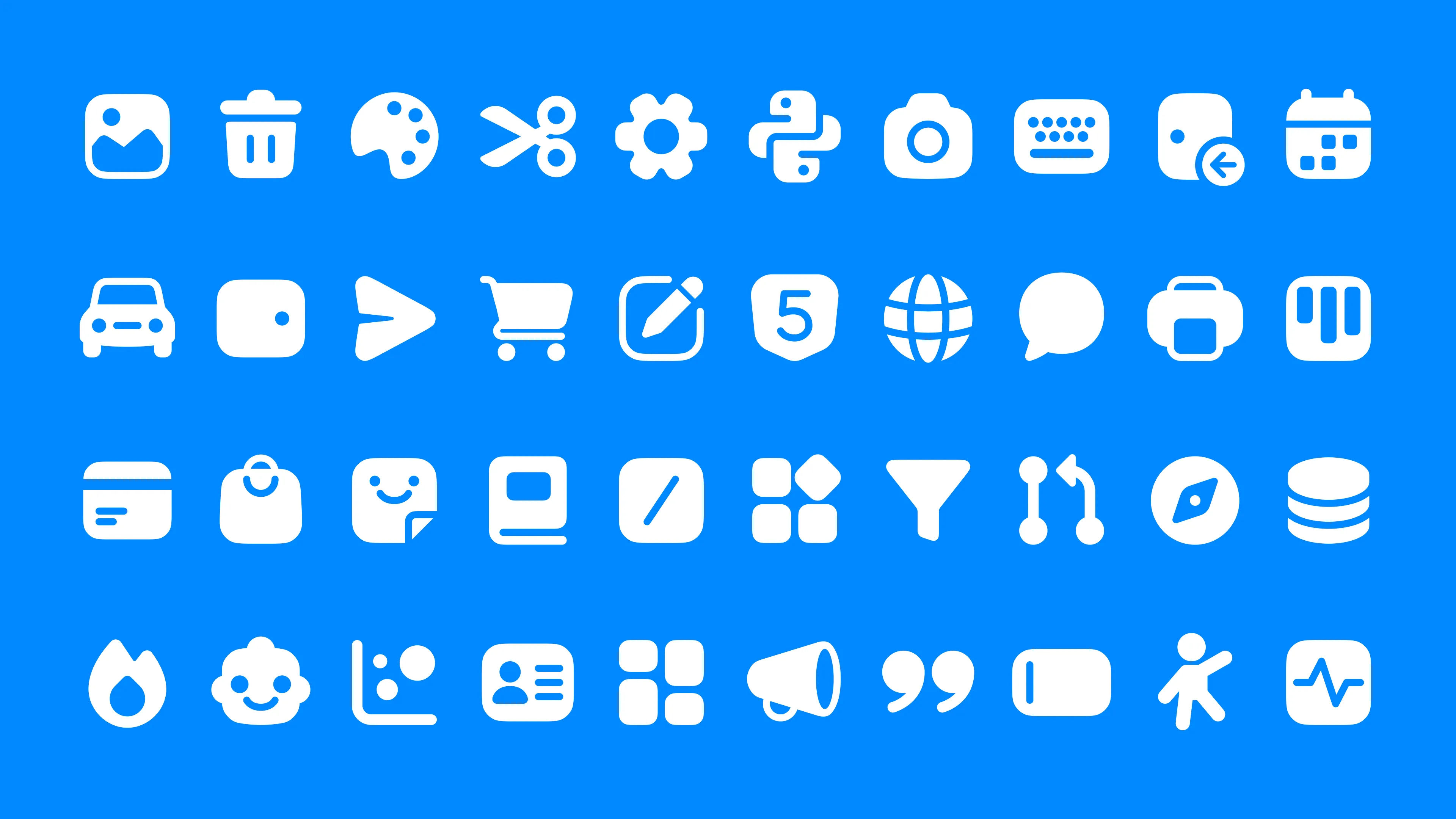 Preview of symbols from a legacy icon set.