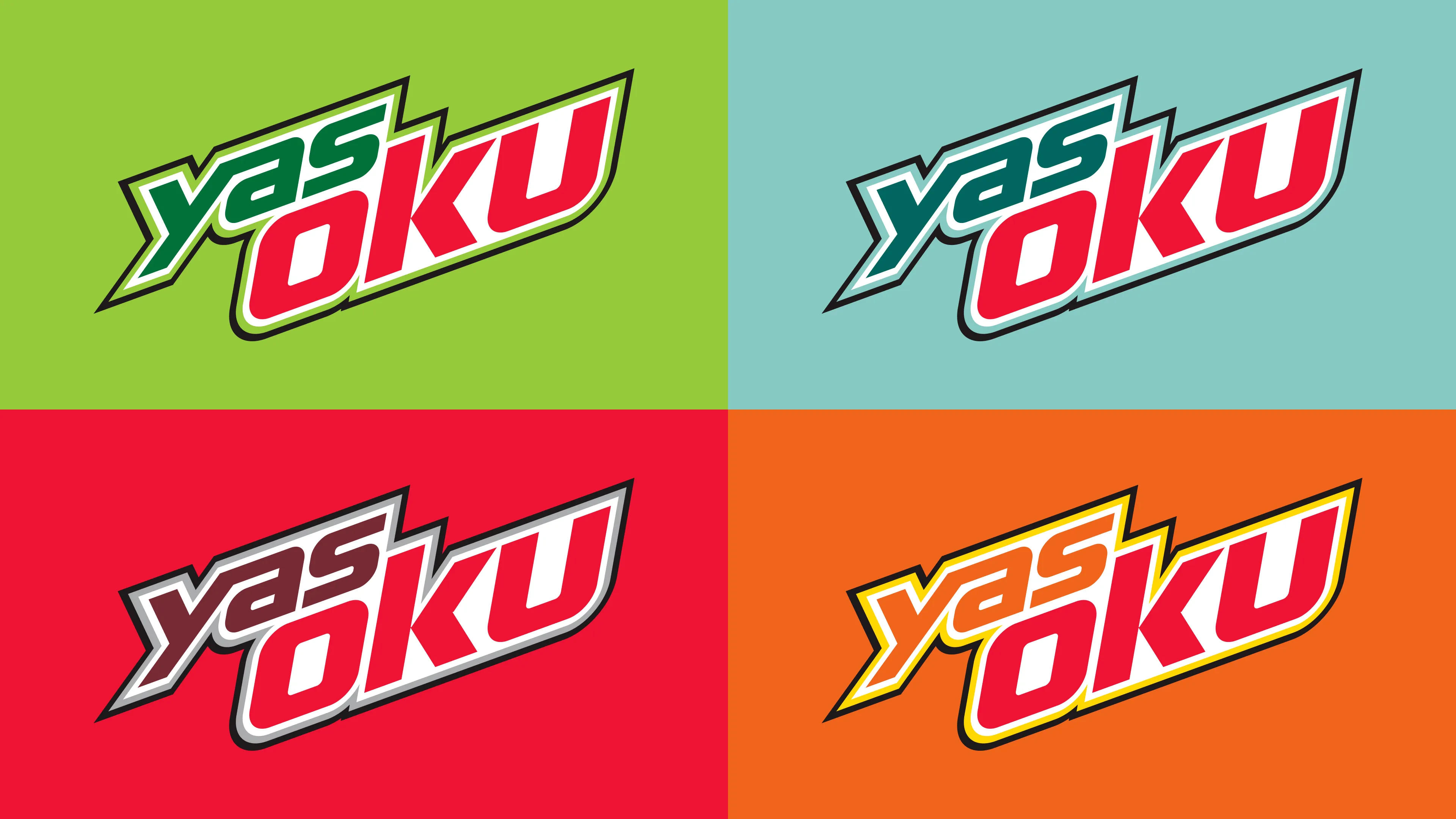 Custom logos for Mountain Dew themed Yasoku Publishing logo variants.